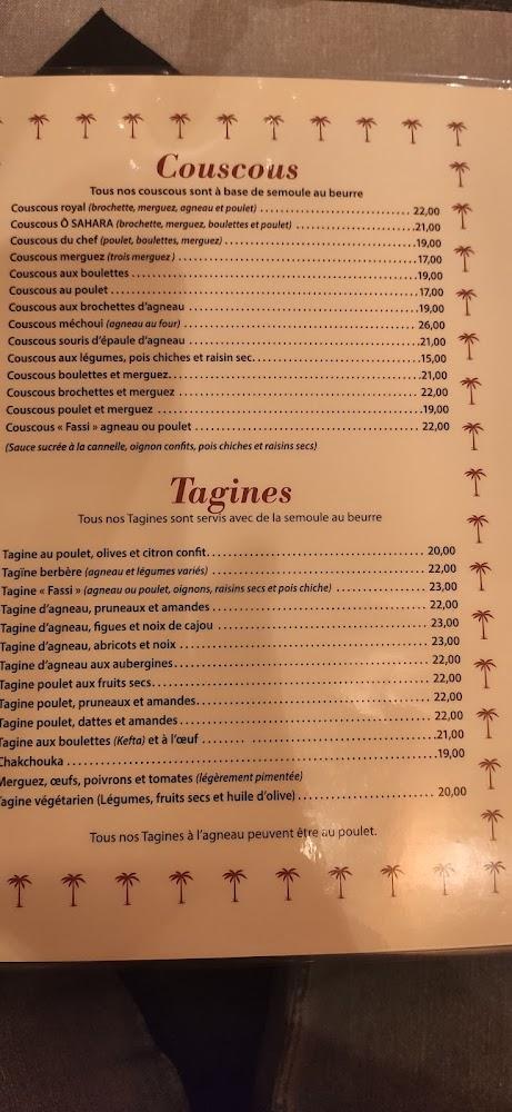 Ô'Sahara - Menu Image 2